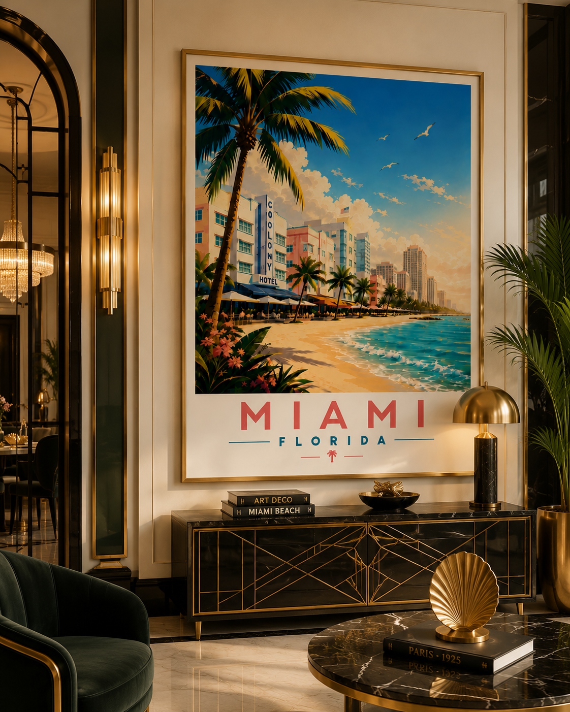Iconic Miami Wall Decor | Vintage Florida Travel Art Download