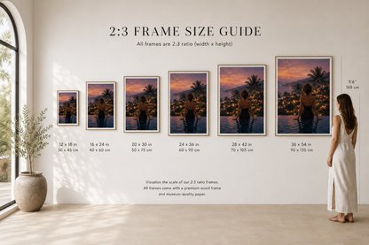 Luxury Poolside Wall Art Print – Tropical Sunset Coastal Printable Art