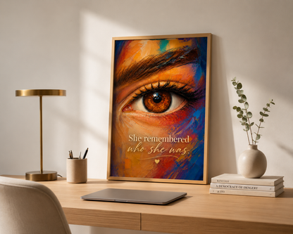 She Remembered Who She Was | Motivational Printable Wall Art for Women