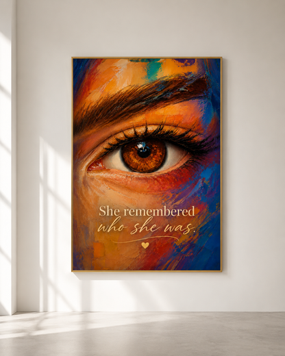 She Remembered Who She Was | Motivational Printable Wall Art for Women
