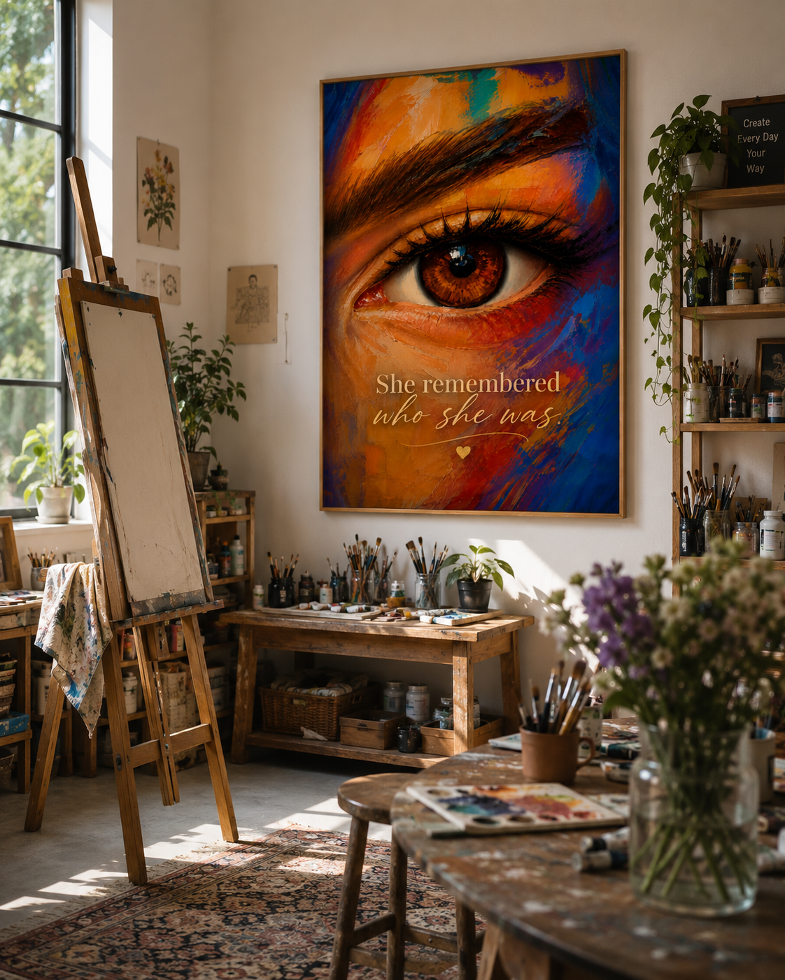 She Remembered Who She Was | Motivational Printable Wall Art for Women