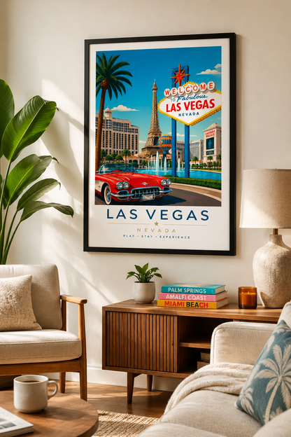 Las Vegas Wall Art Print | Vintage Vegas Travel Poster | Iconic USA Series