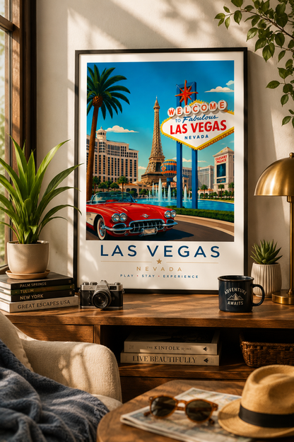 Las Vegas Wall Art Print | Vintage Vegas Travel Poster | Iconic USA Series