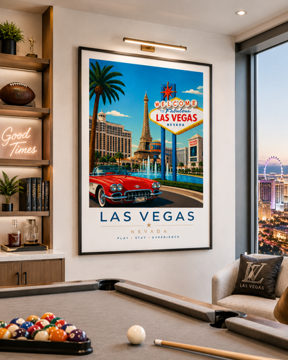 Las Vegas Wall Art Print | Vintage Vegas Travel Poster | Iconic USA Series