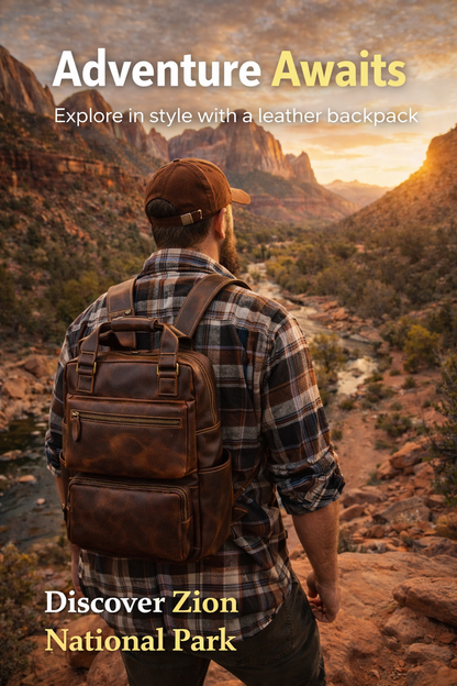 Men's Retro Crazy Horse Leather Backpack