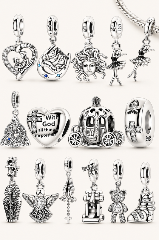 Sterling Silver Bear Family Tree Charm | 925 Charm Bead for Pandora Style Bracelets | Nature Jewelry Gift for Mom, Daughter & Women