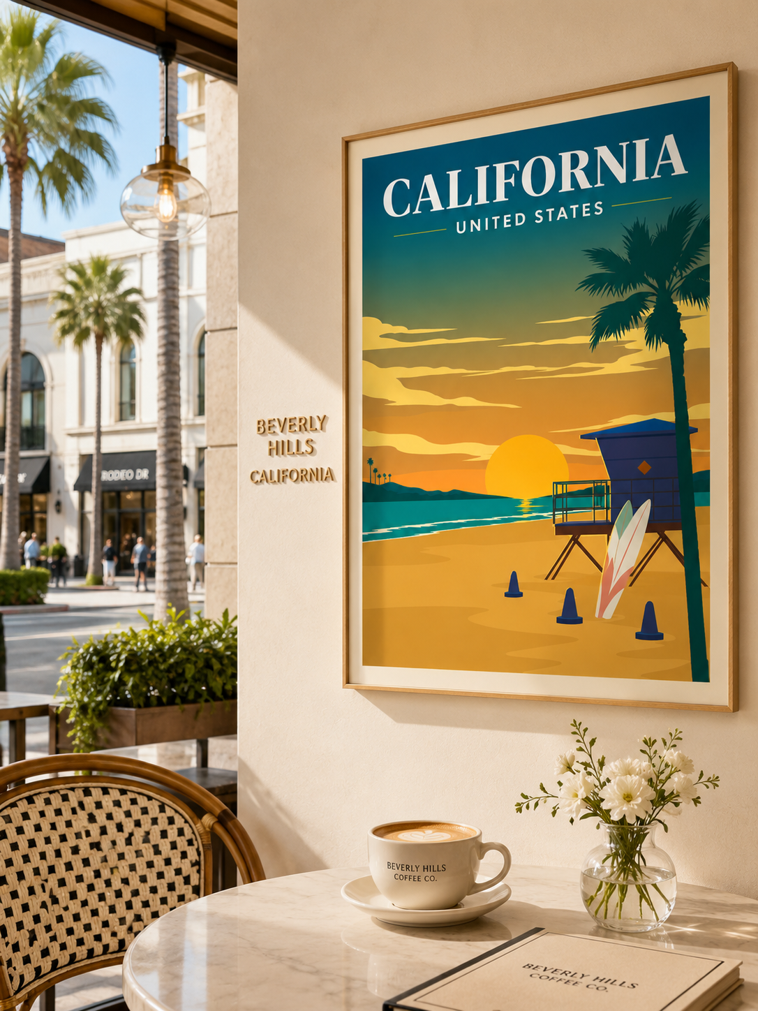 California USA Travel Poster Printable California Dreaming Los Angeles San Francisco San Diego