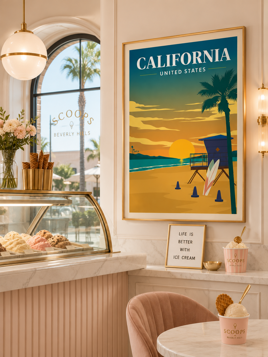 California USA Travel Poster Printable California Dreaming Los Angeles San Francisco San Diego