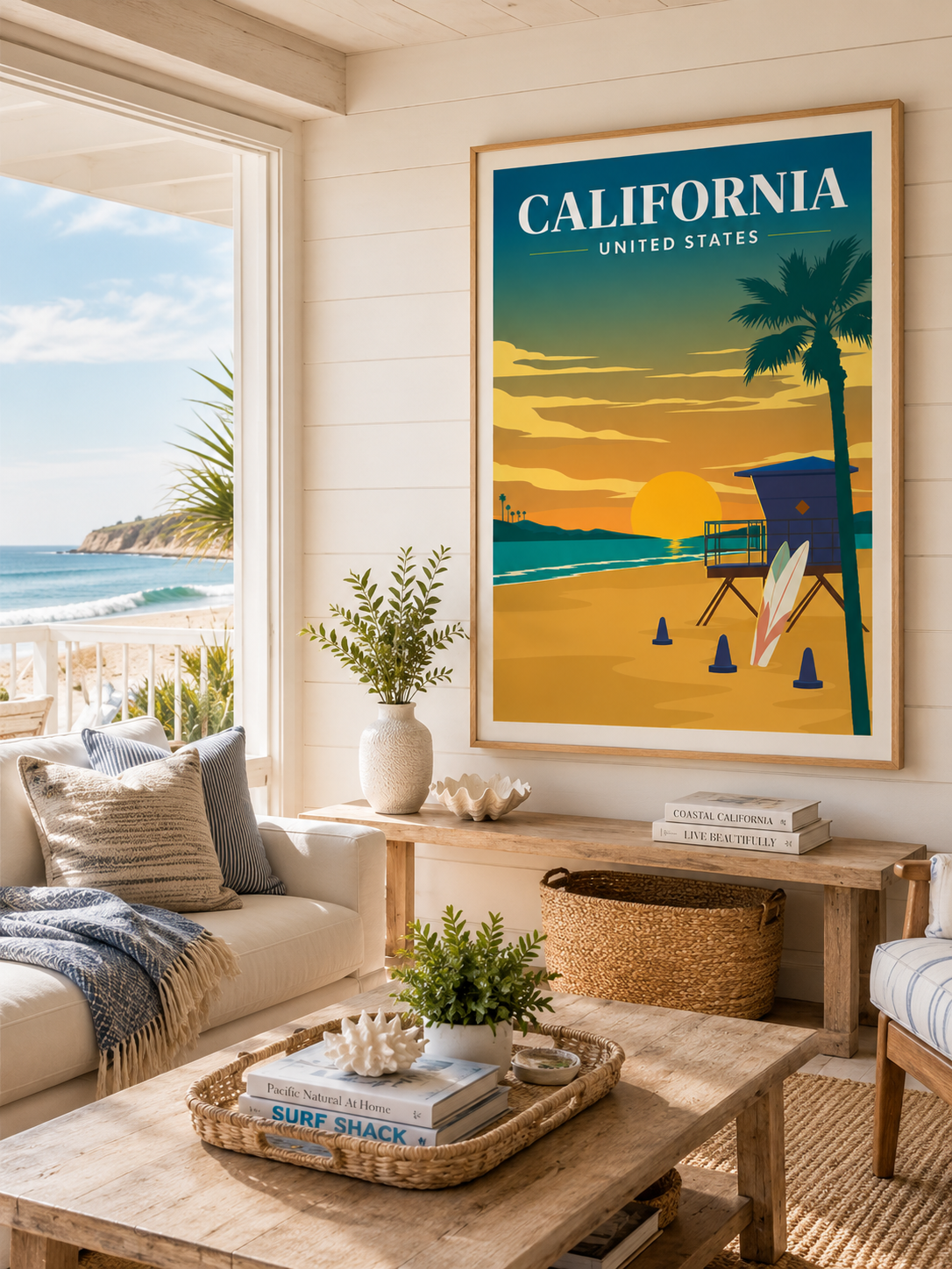 California USA Travel Poster Printable California Dreaming Los Angeles San Francisco San Diego