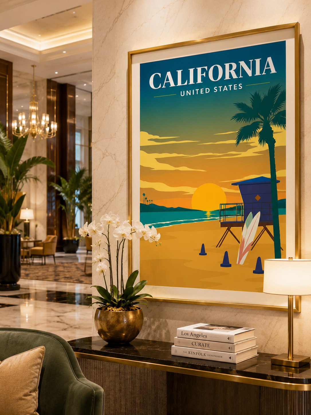 California USA Travel Poster Printable California Dreaming Los Angeles San Francisco San Diego