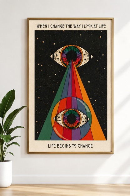 Psychedelic Bohemian Retro Abstract Canvas Painting