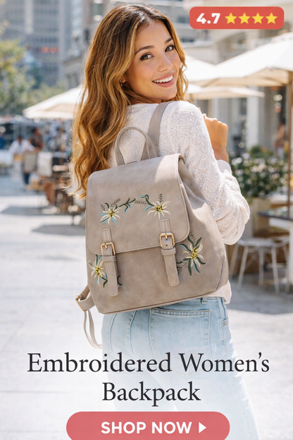 Boho Embroidered Women’s Backpack – Stylish Mini Travel Bag for Everyday Adventures
