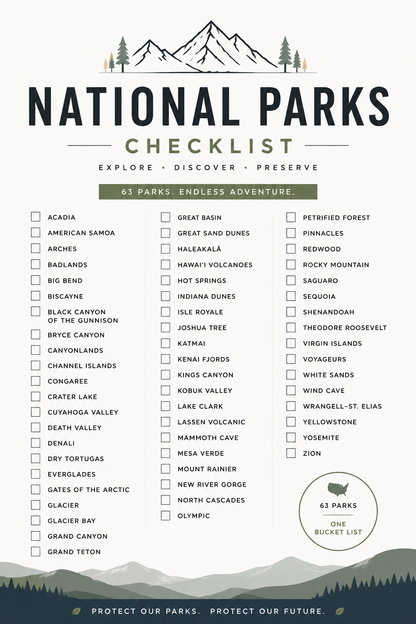 Ultimate Yosemite National Park Bundle | 14 Unforgettable Things To Do Guide, FREE Poster + Packing List + National Park Checklist + Travel Journal