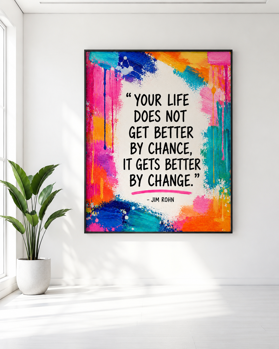 Motivational Quote Wall Art Bundle, Colorful Abstract Prints, Modern Dorm & Office Decor, Inspirational Poster Set
