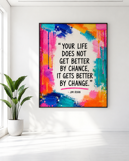 Motivational Quote Wall Art Bundle, Colorful Abstract Prints, Modern Dorm & Office Decor, Inspirational Poster Set