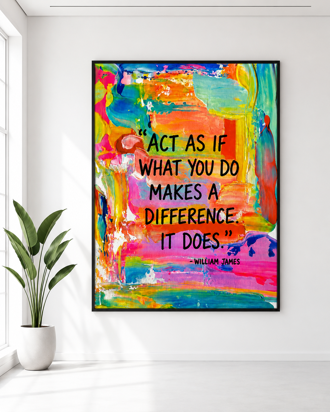 Motivational Quote Wall Art Bundle, Colorful Abstract Prints, Modern Dorm & Office Decor, Inspirational Poster Set