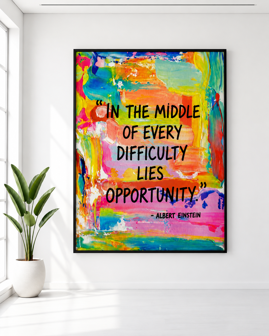 Motivational Quote Wall Art Bundle, Colorful Abstract Prints, Modern Dorm & Office Decor, Inspirational Poster Set