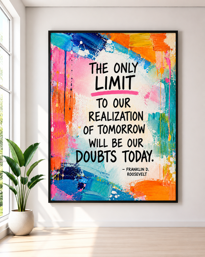 Motivational Quote Wall Art Bundle, Colorful Abstract Prints, Modern Dorm & Office Decor, Inspirational Poster Set