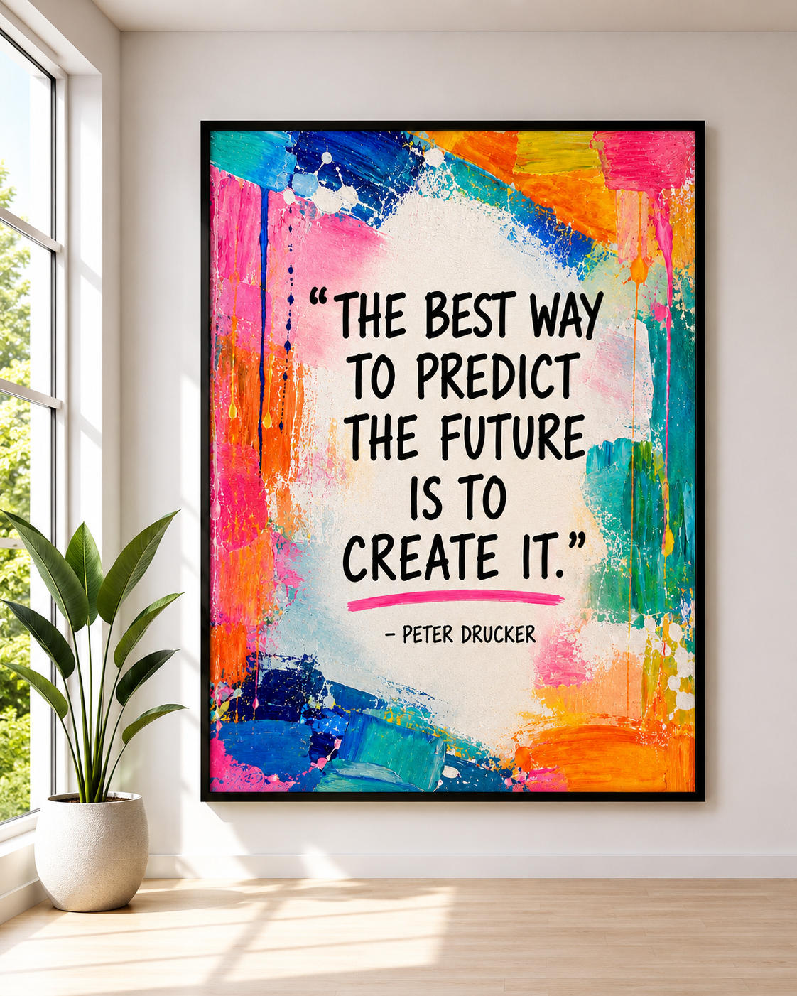 Motivational Quote Wall Art Bundle, Colorful Abstract Prints, Modern Dorm & Office Decor, Inspirational Poster Set