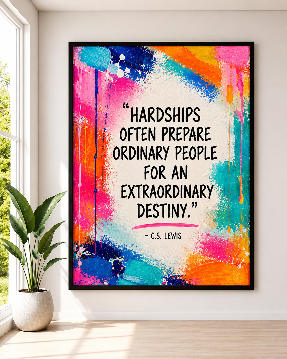 Motivational Quote Wall Art Bundle, Colorful Abstract Prints, Modern Dorm & Office Decor, Inspirational Poster Set