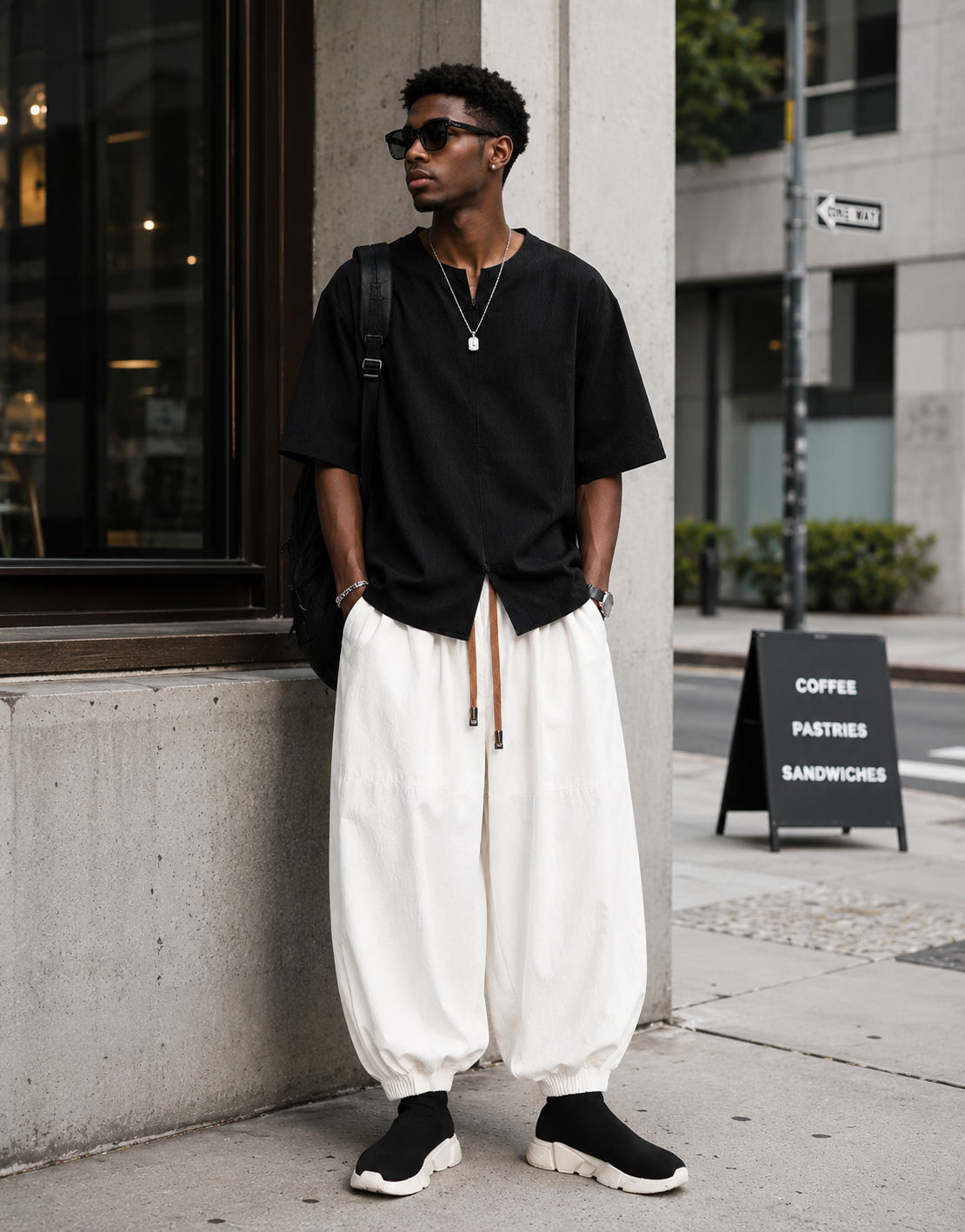New Men Pants Fashion Korean Style Harem Loose Style Cotton Pants Man Solid Trousers