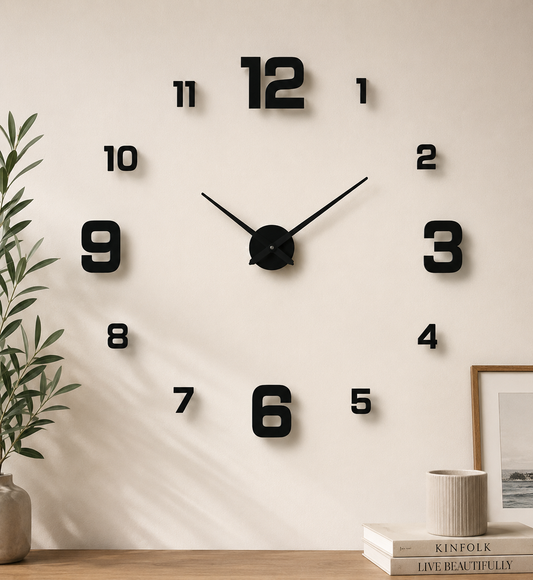 Creative Frameless DIY Wall Clock Wall Decal Home Silent Clock Living Room Office Wall Decoration