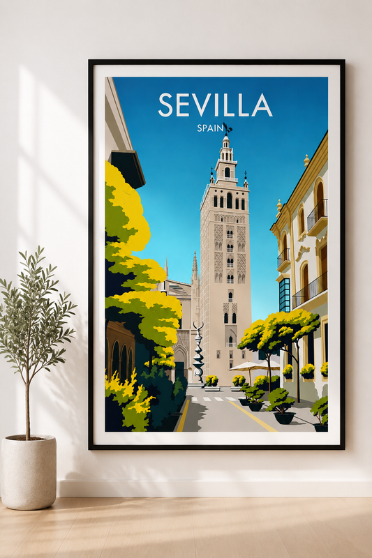 Sevilla Spain Travel Poster Printable