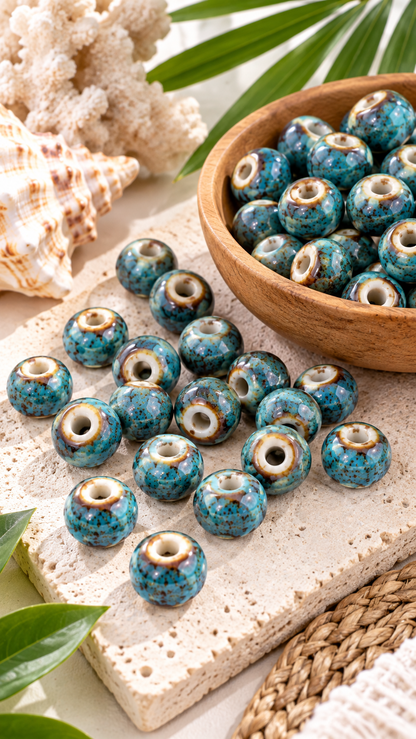 Multi-color Ceramic Beads 6mm | Speckled Porcelain Round Beads | 100pc Bracelet & Necklace Beads | DIY Jewelry Making Supplies