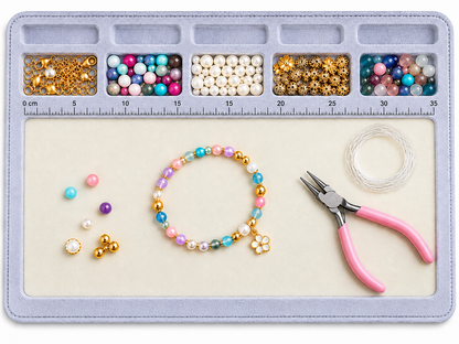 Bead Mat with Centimeter Scale | Soft Non-Slip Beading Surface | Jewelry Making Work Mat | Beading & Craft Supplies