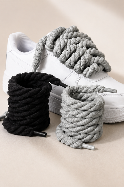 Braided Shoelaces | Thick Durable Woven Shoe Laces | Handmade Style Replacement Laces for Sneakers, Boots & Casual Shoes