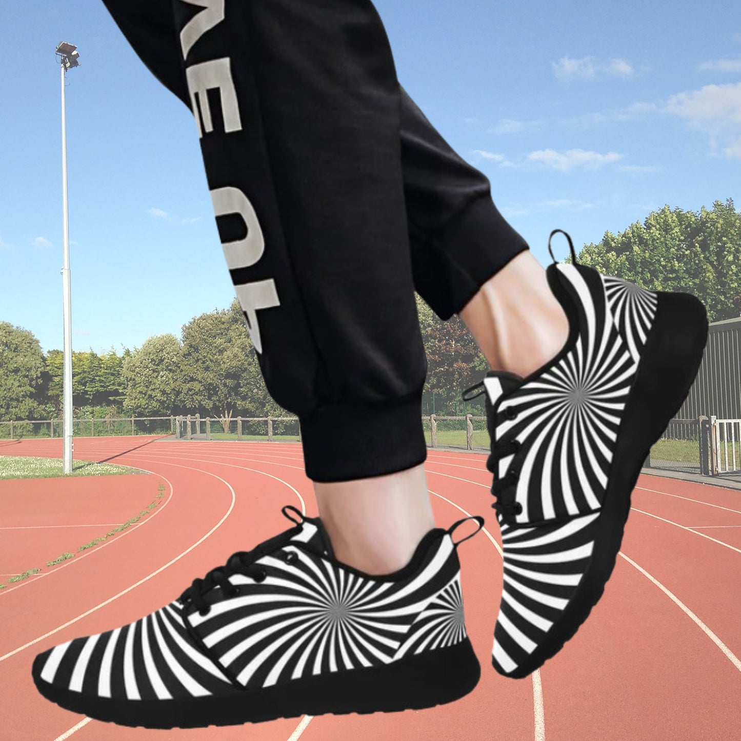 🔥 Black &amp; White Chaos 🖤🤍 | Psychedelic Zebra Spiral Sneakers for Men