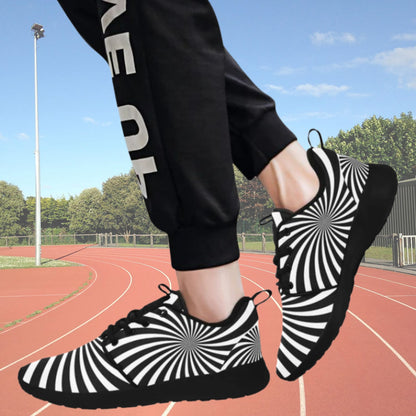 🔥 Black &amp; White Chaos 🖤🤍 | Psychedelic Zebra Spiral Sneakers for Men