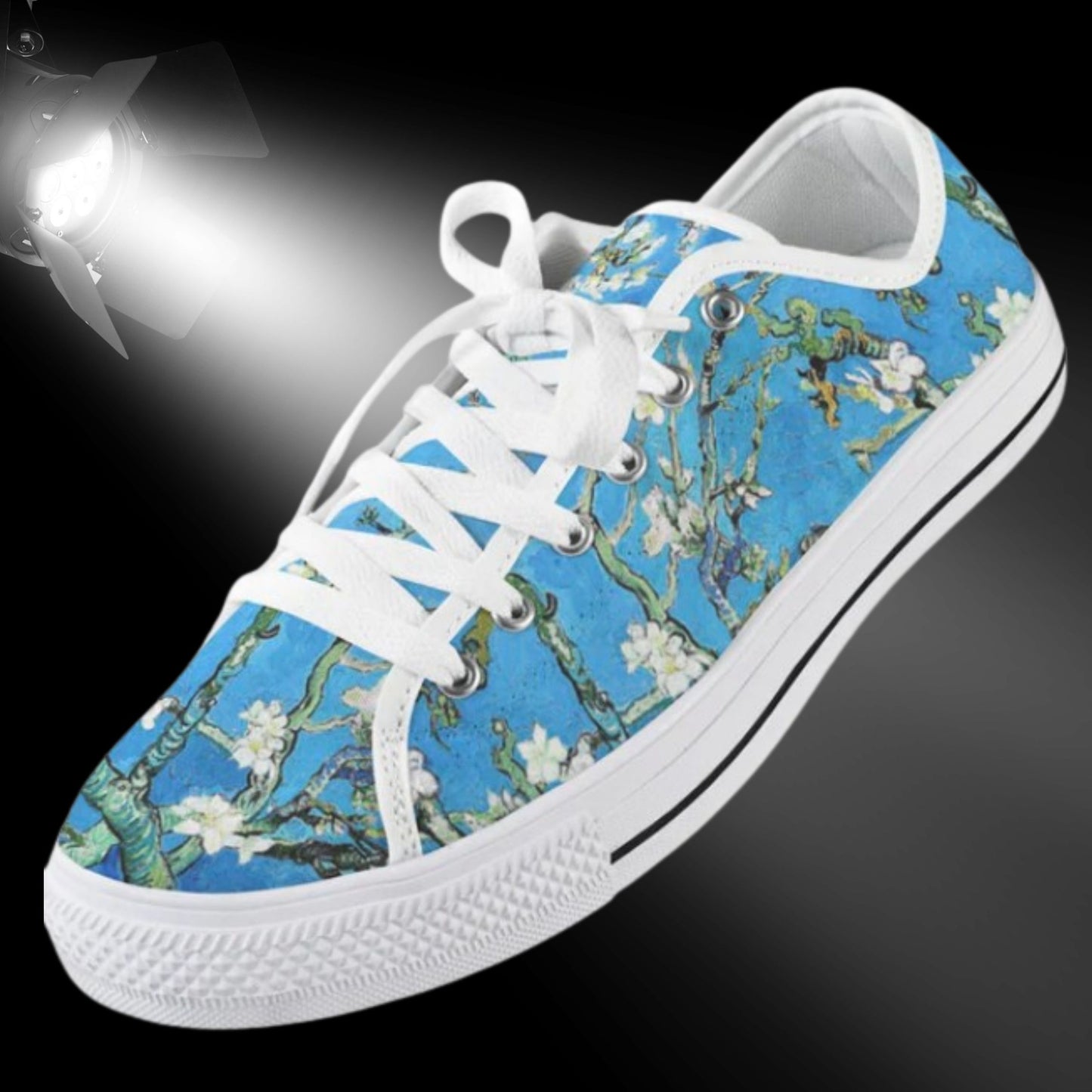 Van Gogh “Almond Blossom” Low-Top Canvas Sneakers for Women