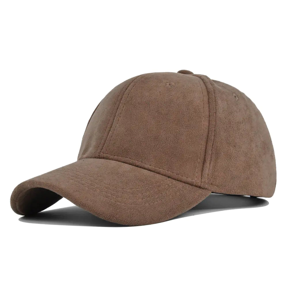 Solid Color Suede Soft Top Baseball Cap for Outdoors Lambswool Baseball Hat