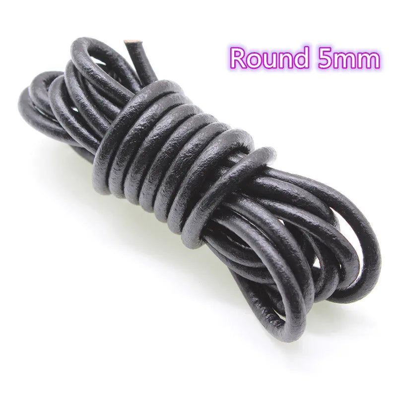 Genuine Black Leather Cord | 2M Round Cowhide Leather String | 1–10mm Cord for Bracelets, Necklaces & DIY Jewelry Making #LeatherCord #JewelryMaking