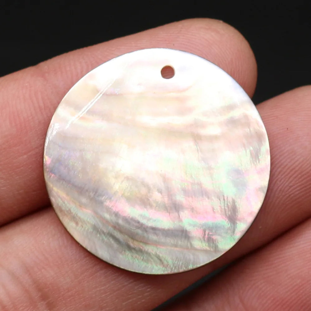 Black Mother of Pearl Charms | Natural Shell Coin Disc Pendants | 10pcs MOP Charms for DIY Earrings, Necklaces & Jewelry Making