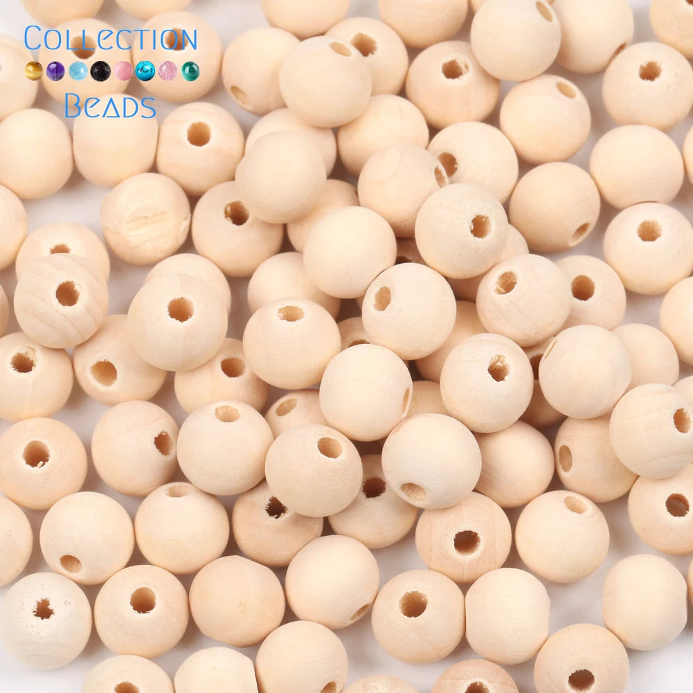 Natural Wood Beads | Round Wooden Spacer Beads 4–50mm | DIY Jewelry Making, Crafts & Handmade Accessories