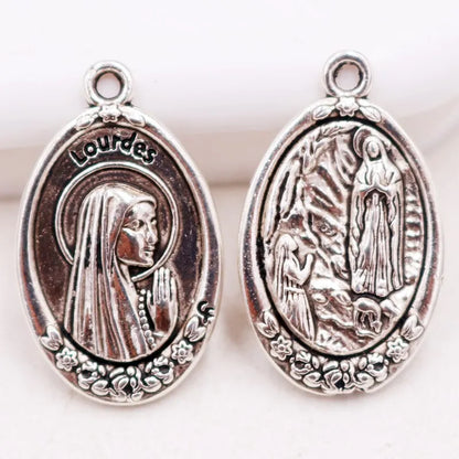 Vintage Christian Charms Set | St. Michael, St. Francis, Our Lady of Fatima & Lourdes Pendants | Religious Jewelry Making Supplies
