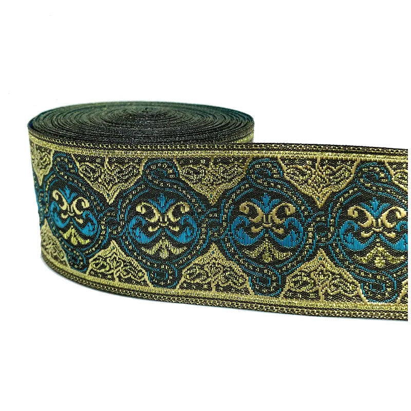 5cm Embroidered Lace Trim | 3 Yard Vintage Ethnic Boho Ribbon | Decorative Fabric Trim for Bags, Clothing, Jewelry & DIY Crafts