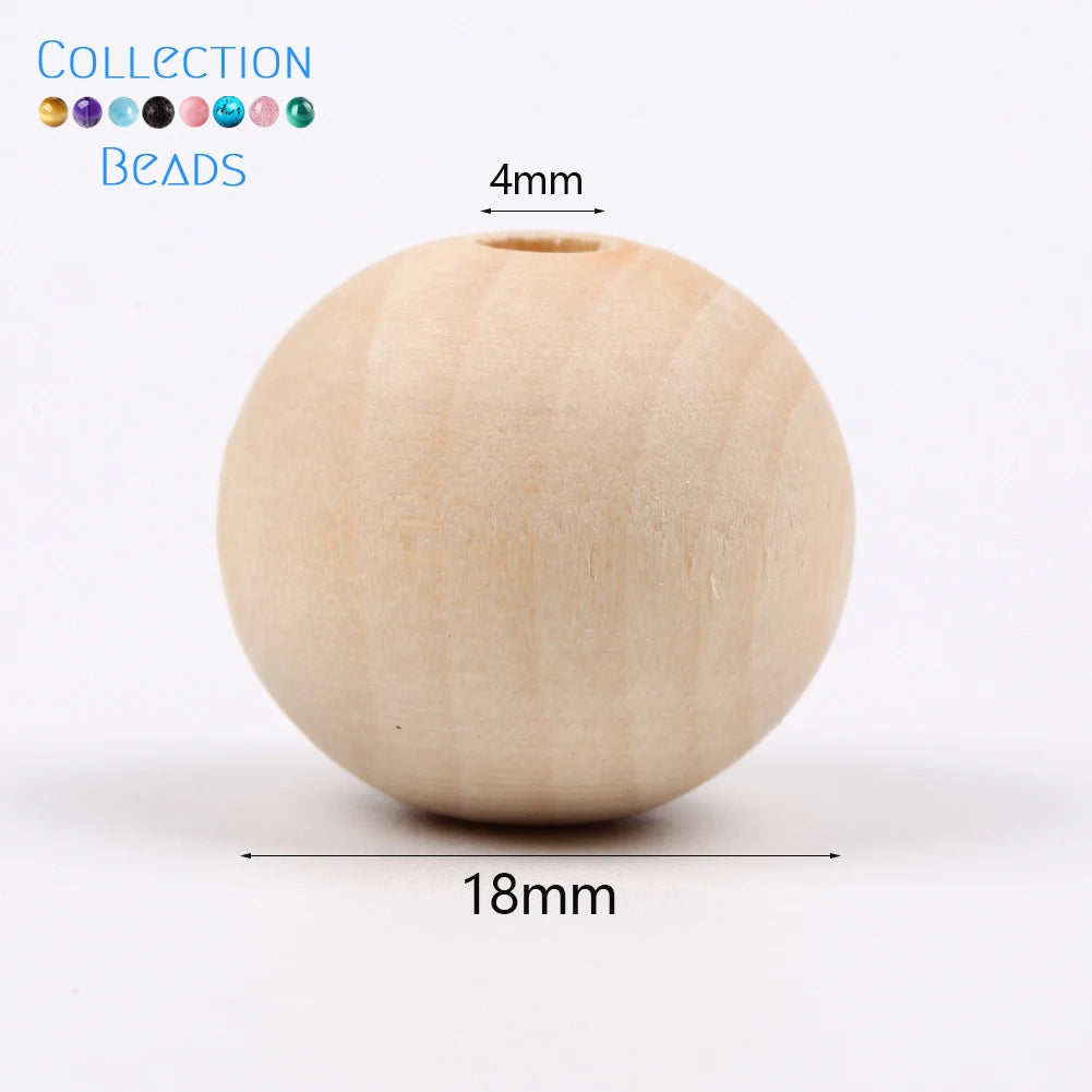 Natural Wood Beads | Round Wooden Spacer Beads 4–50mm | DIY Jewelry Making, Crafts & Handmade Accessories