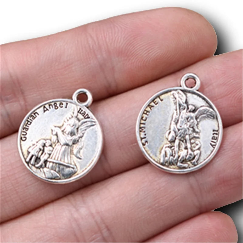 Vintage Christian Charms Set | St. Michael, St. Francis, Our Lady of Fatima & Lourdes Pendants | Religious Jewelry Making Supplies