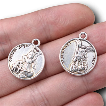 Vintage Christian Charms Set | St. Michael, St. Francis, Our Lady of Fatima & Lourdes Pendants | Religious Jewelry Making Supplies