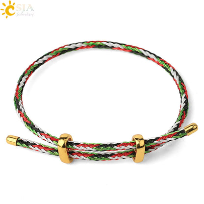 Adjustable Steel Wire Bracelet | Braided Rope Expandable Bracelet with Gold Color Clasp | DIY Charm Bracelet Base