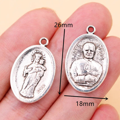 Vintage Christian Charms Set | St. Michael, St. Francis, Our Lady of Fatima & Lourdes Pendants | Religious Jewelry Making Supplies