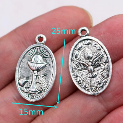 Vintage Christian Charms Set | St. Michael, St. Francis, Our Lady of Fatima & Lourdes Pendants | Religious Jewelry Making Supplies