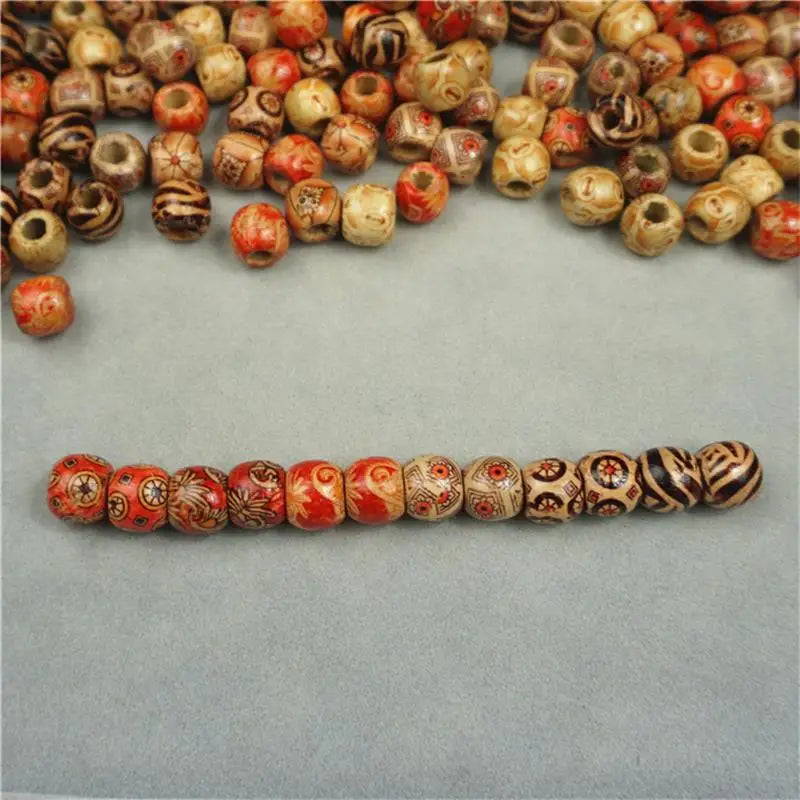 Decorative beads on a gray surface