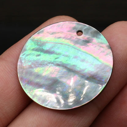 Black Mother of Pearl Charms | Natural Shell Coin Disc Pendants | 10pcs MOP Charms for DIY Earrings, Necklaces & Jewelry Making