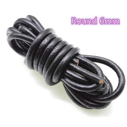 Genuine Black Leather Cord | 2M Round Cowhide Leather String | 1–10mm Cord for Bracelets, Necklaces & DIY Jewelry Making #LeatherCord #JewelryMaking
