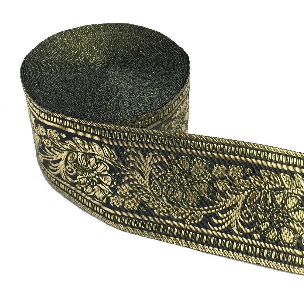 5cm Embroidered Lace Trim | 3 Yard Vintage Ethnic Boho Ribbon | Decorative Fabric Trim for Bags, Clothing, Jewelry & DIY Crafts