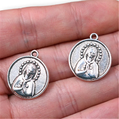 Vintage Christian Charms Set | St. Michael, St. Francis, Our Lady of Fatima & Lourdes Pendants | Religious Jewelry Making Supplies